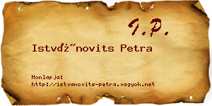 Istvánovits Petra névjegykártya